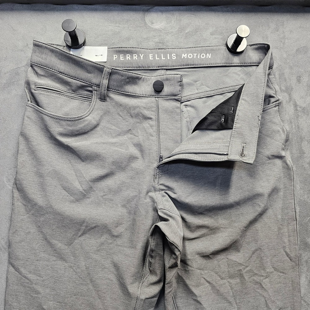 Perry Ellis Motion Mens Performance 5-Pocket Pants Gray 30x32 PDBSD010 NWT